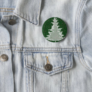 Bezauberter Winterglühen Weihnachtsbaum Button