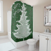 Bezauberter Winterglühen Weihnachtsbaum Duschvorhang (Beispiel)