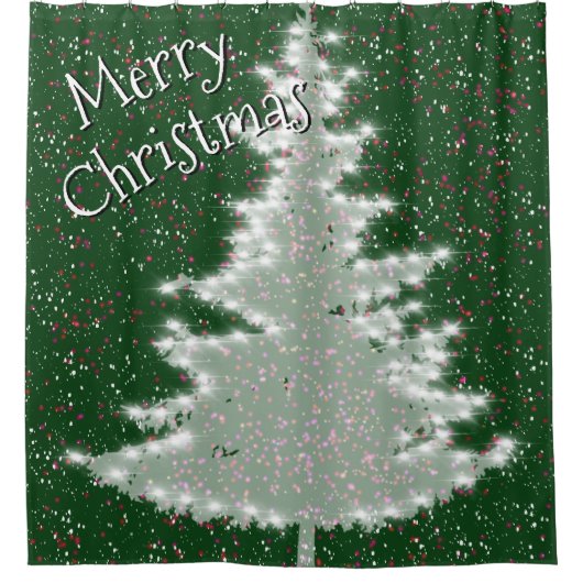 Bezauberter Winterglühen Weihnachtsbaum Duschvorhang (Vorderseite)