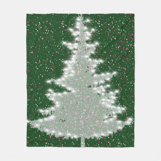 Bezauberter Winterglühen Weihnachtsbaum Fleecedecke (Vorderseite)