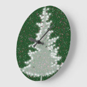 Bezauberter Winterglühen Weihnachtsbaum Große Wanduhr (Winkel)