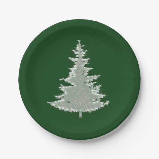 Bezauberter Winterglühen Weihnachtsbaum Pappteller (Vorderseite)