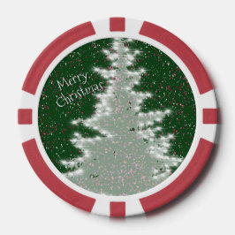 Bezauberter Winterglühen Weihnachtsbaum Pokerchips