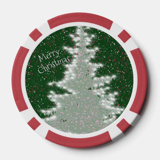 Bezauberter Winterglühen Weihnachtsbaum Pokerchips (Rückseite)