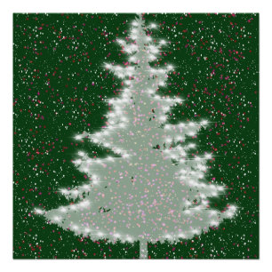 Bezauberter Winterglühen Weihnachtsbaum Poster