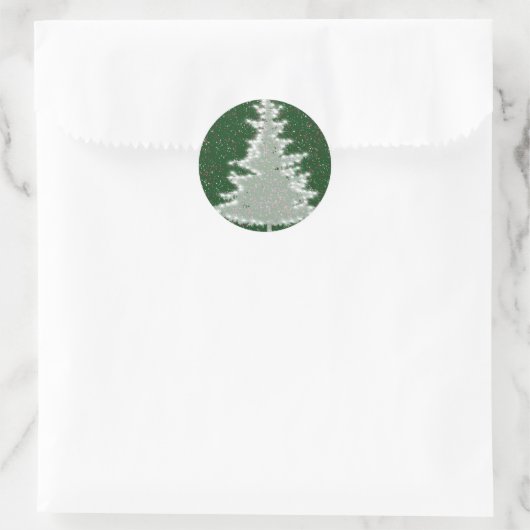 Bezauberter Winterglühen Weihnachtsbaum Runder Aufkleber (Tasche)
