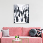 Bezauberter Winterwald: Eine Leinwand aus einem ru (Insitu (Wohnzimmer))