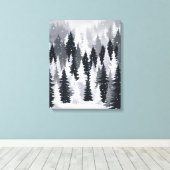 Bezauberter Winterwald: Eine Leinwand aus einem ru (Insitu (Holzboden))