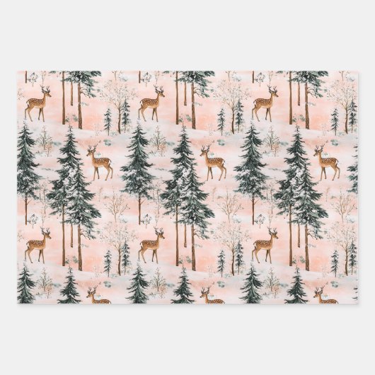 Bezauberter Winterwald Geschenkpapier Set (Vorderseite)