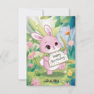 Bezauberter Woodland Bunny Digital Geburtstag Karte
