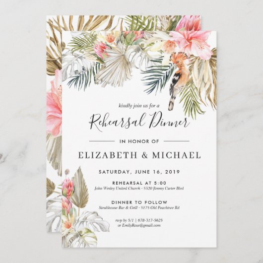 Bezaubertes African Safari Probe Dinner Einladung (Vorne/Hinten)