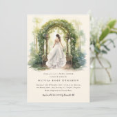 Bezaubertes Brautparty des Wasserfarbenwaldes Boho Einladung (Stehend Vorderseite)