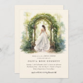 Bezaubertes Brautparty des Wasserfarbenwaldes Boho Einladung (Vorne/Hinten)