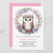Bezaubertes Eule Woods: Girl Baby Shower Einladung (Vorne/Hinten)