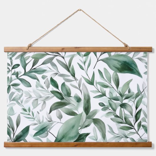 Bezaubertes Evergreen Ballet Botanisch Wandteppich Mit Holzrahmen (Vorne)