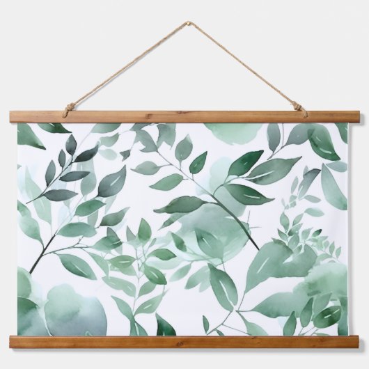 Bezaubertes Evergreen Ballet Botanisch Wandteppich Mit Holzrahmen (Vorne)