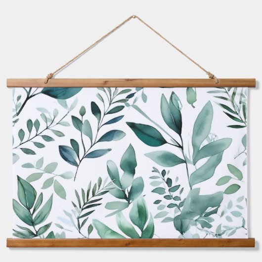 Bezaubertes Evergreen Ballet Botanisch Wandteppich Mit Holzrahmen (Vorne)