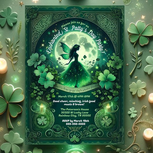 Bezaubertes Fairy Irish St. Patrick's Day Party Einladung