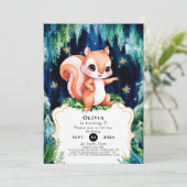 Bezaubertes farbiges Eichhörnchen zum Geburtstag Einladung (Stehend Vorderseite)