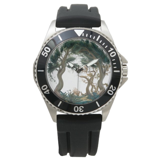Bezaubertes Forest Gateway - Stilvolle Natur Inspi Armbanduhr (Vorderseite)