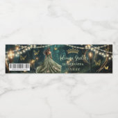 Bezaubertes Forest Sage Grünes Kleid Quinceañera 1 Wasserflaschenetikett (Einzelnes Label)