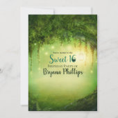 Bezaubertes Grünwald Laterne Süße 16 Party Einladung (Vorderseite)