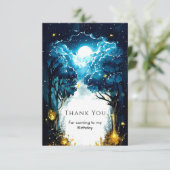 Bezaubertes Kinderwald zum Geburtstag Dankeskarte (Stehend Vorderseite)