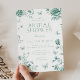 Bezaubertes Vintag Sage Green Brautparty Einladung