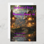 Bezaubertes Walddorf Süße 16 Einladungen (Vorne/Hinten)