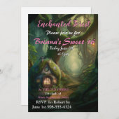 Bezaubertes Waldhaus Süße 16 Einladung (Vorne/Hinten)