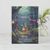 Bezaubertes Waldhaus Süße 16 Einladungen (Stehend Vorderseite)