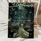 Bezaubertes Waldmagen Grünes Kleid Quinceañera 16 Einladung