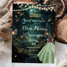 Bezaubertes Waldmagen Grünes Kleid Quinceañera 16