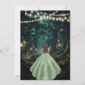 Bezaubertes Waldmagen Grünes Kleid Quinceañera 16 Save The Date (Rückseite)