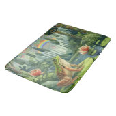 Bezauberung des William Morris Frogs im Wald Badematte (Schrägansicht)