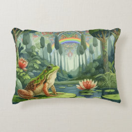 Bezauberung des William Morris Frogs im Wald Dekokissen