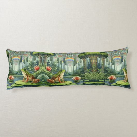 Bezauberung des William Morris Frogs im Wald Seitenschläferkissen (Rückseite)