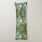 Bezauberung des William Morris Frogs im Wald Seitenschläferkissen (Rückseite (Vertikal))