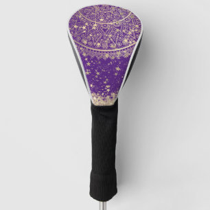 Bezauberung Mandalas mit Gold Stars auf Lila   Golf Headcover