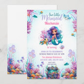Bezauberung unter der Meerjungfrau Geburtstagspart Einladung (Vorne/Hinten)