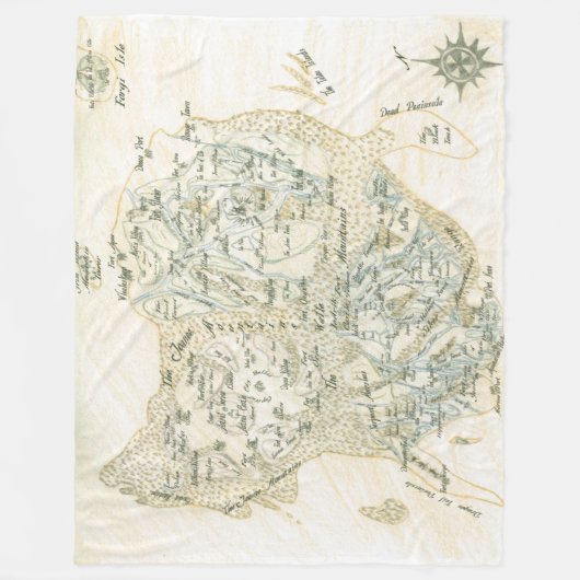 Bezeichnete Karte von Trino Fleecedecke (Vorderseite)