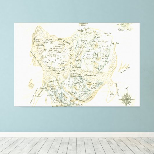 Bezeichnete Karte von Trino Leinwanddruck (Insitu (Holzboden))