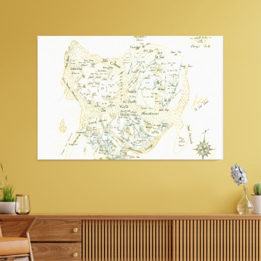 Bezeichnete Karte von Trino Leinwanddruck (Insitu (Wohnzimmer))