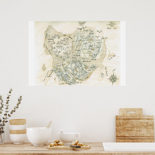 Bezeichnete Karte von Trino Poster (Küche)