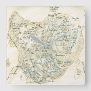 Bezeichnete Karte von Trino Quadratische Wanduhr