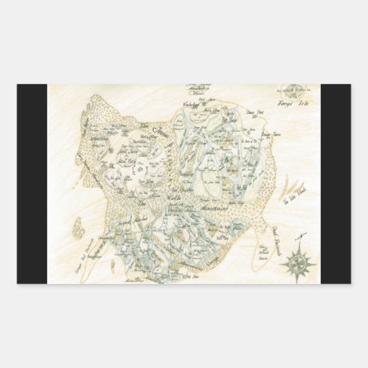 Bezeichnete Karte von Trino Rechteckiger Aufkleber (Vorderseite)