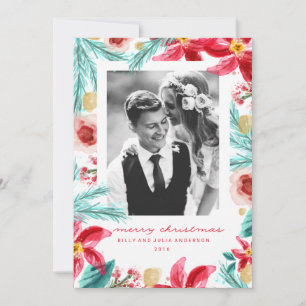 BEZEICHNETE WINTER BOTANISCHE Weihnachtskarte Feiertagskarte