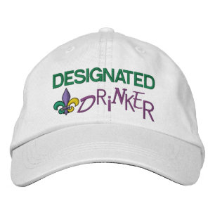 Bezeichneter Drinker - Mardi Gras Bestickte Baseballkappe