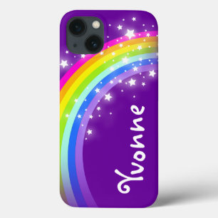 Bezeichneter Regenbogen auf lila Pad-Air-Gehäuse iPhone 13 Hülle