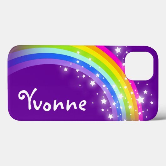 Bezeichneter Regenbogen auf lila Pad-Luftgehäuse Case-Mate iPhone Hülle (Rückseite (Horizontal))